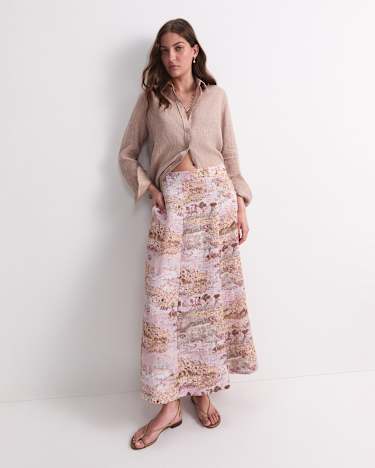 Dahlia Long Sleeve Linen Shirt in MOCHA
