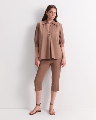 Lorelei Cotton Blouse in MOCHA