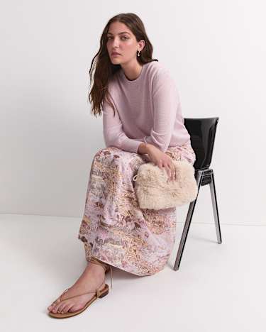 Sparkling Long Sleeve Relaxed Knit in BLUSH