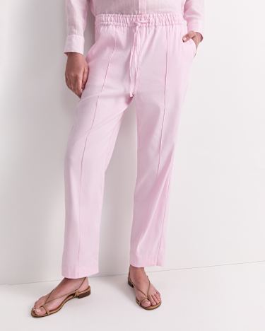 Rosa Tapered Linen Pant in BLUSH