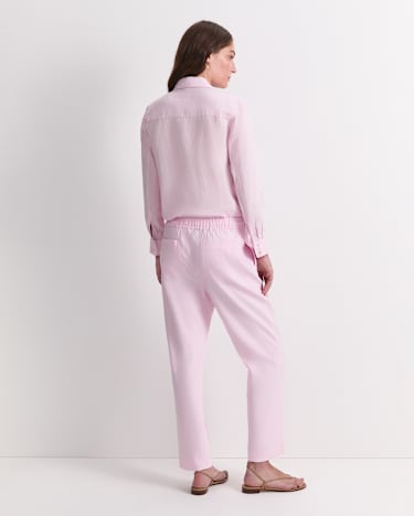 Rosa Tapered Linen Pant in BLUSH