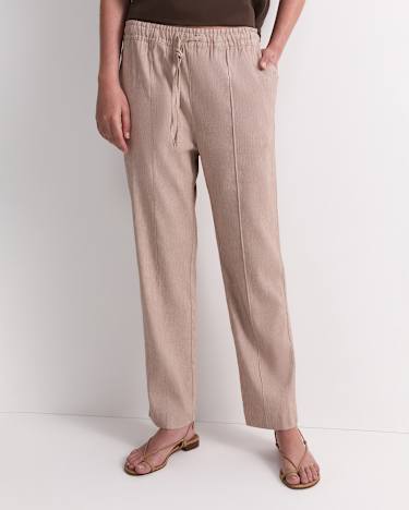 Rosa Tapered Linen Pant in MOCHA