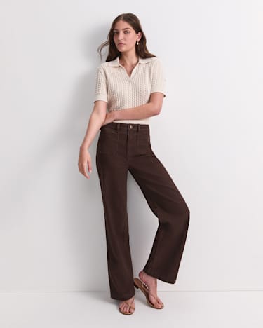 Allegra Patch Pocket Jean in CHOCOLATE