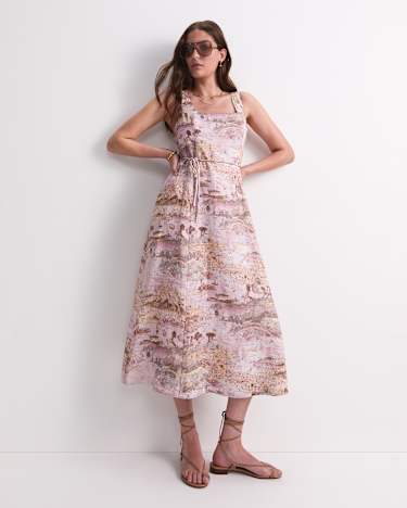Story Map Liberty Midi Dress in PINK MULTI