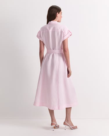 Vallerina Soft Shirt Midi Dress in BLUSH