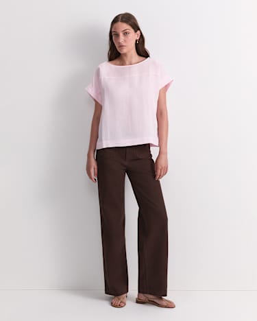 Vallerina Popover Top in BLUSH