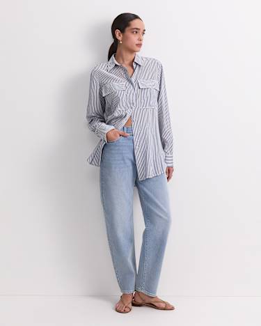 Vivian Stripe Shirt in NAVY/WHITE