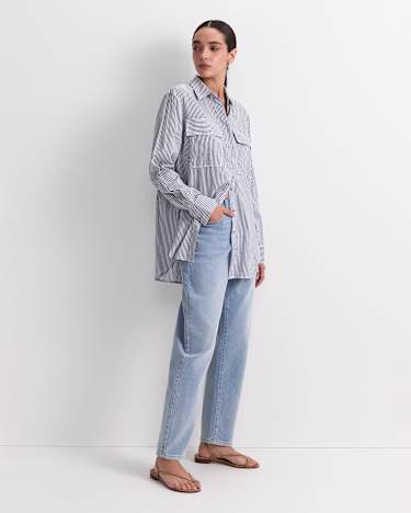 Vivian Stripe Shirt in NAVY/WHITE