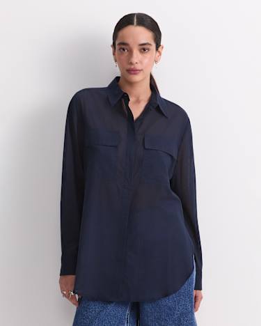 Vivian Pocket Shirt in NAVY