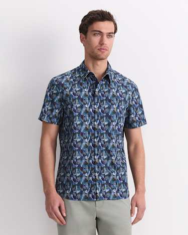Cy Short Sleeve Liberty Shirt in GREEN MULTI