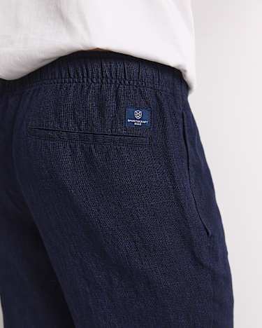 Caffery Yarn-Dyed Linen Pant in NAVY