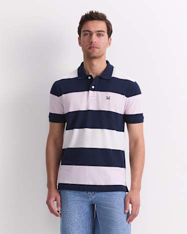 Zac Stripe Polo in PINK MULTI