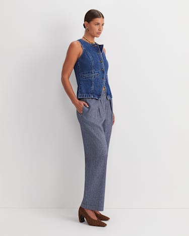 Rosa Wide Leg Linen Pant in INDIGO