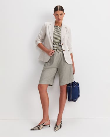 Rosa Elasticated Short in SOFT KHAKI