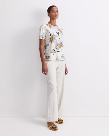 Manon Mercerised Cotton Tee in YELLOW MULTI