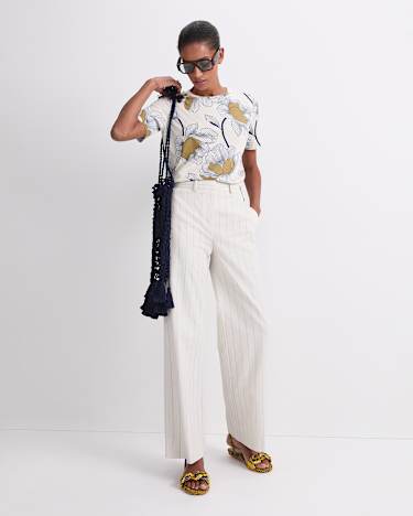 Manon Mercerised Cotton Tee in YELLOW MULTI