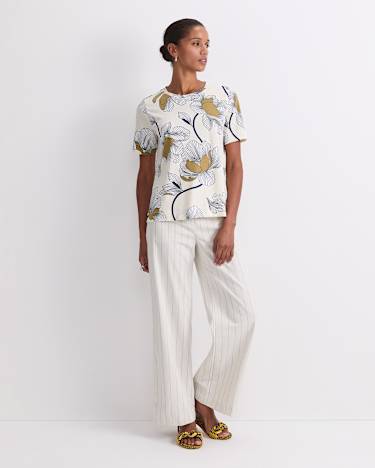 Manon Mercerised Cotton Tee in YELLOW MULTI