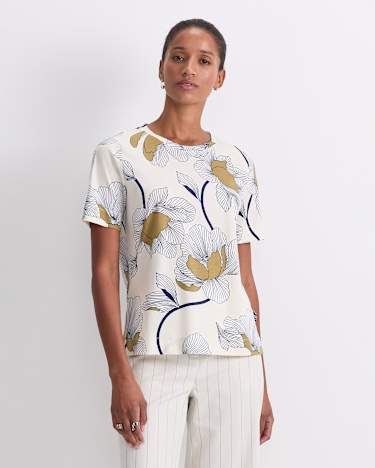 Manon Mercerised Cotton Tee in YELLOW MULTI