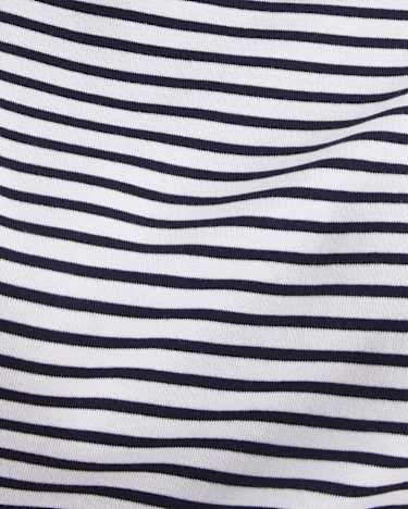 Heidi Boat Neck Half Sleeve Tee in WHITE/NAVY