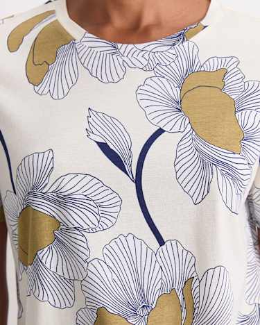Manon Mercerised Cotton Tee in YELLOW MULTI