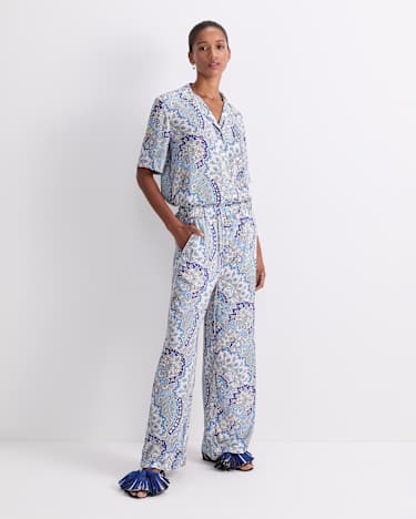 Emporium Wide Leg Liberty Pant in BLUE MULTI