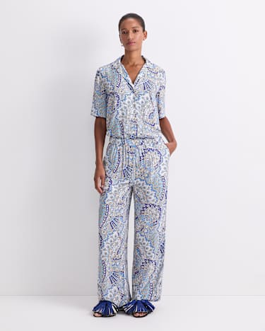 Emporium Wide Leg Liberty Pant in BLUE MULTI