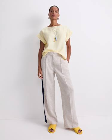 Vallerina Popover Top in LEMON