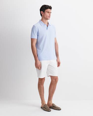 SC Melange Pique Polo in SKY BLUE MELANGE