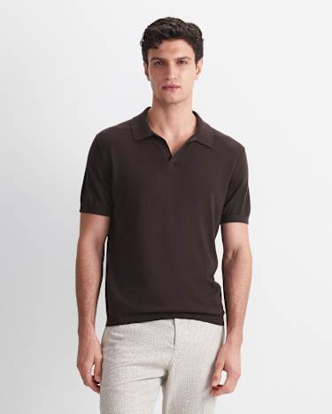 Ojas Knit Polo in CHOCOLATE