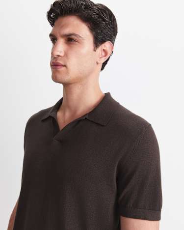 Ojas Knit Polo in CHOCOLATE