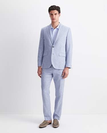 Ridley Linen Blend Suit Jacket in BLUE
