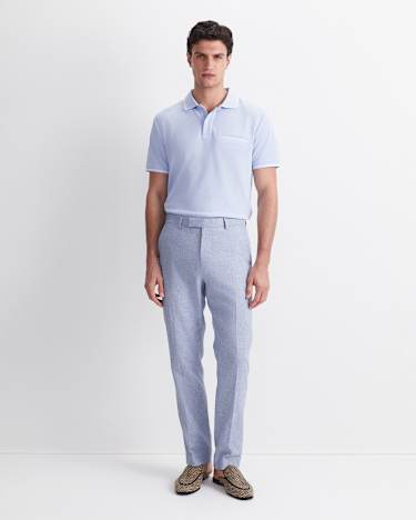 Ridley Linen Blend Suit Pant in BLUE