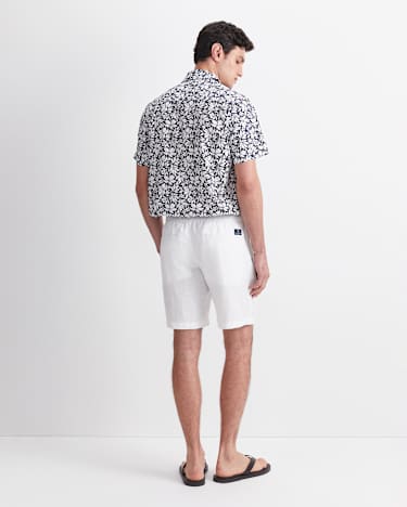Caffery Yarn-Dyed Linen Short in WHITE