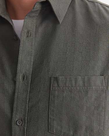 Short Sleeve Delave Linen Shirt in KHAKI
