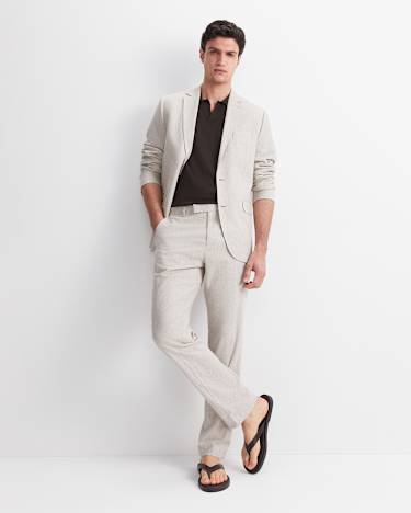 Jeffery Linen Blend Suit Pant in NATURAL