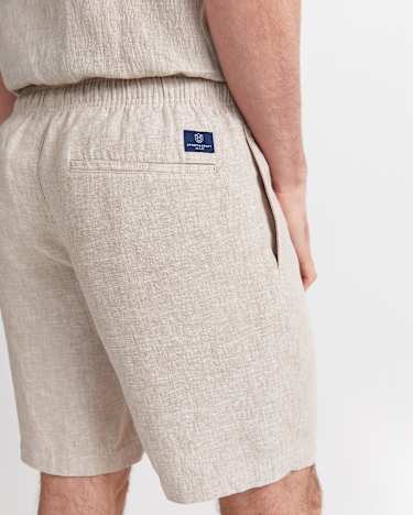 Caffery Yarn-Dyed Linen Short in CAPPUCCINO