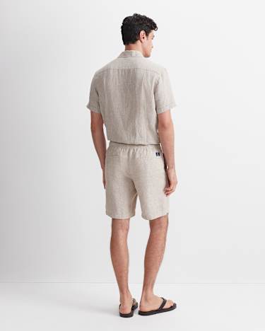 Caffery Yarn-Dyed Linen Short in CAPPUCCINO