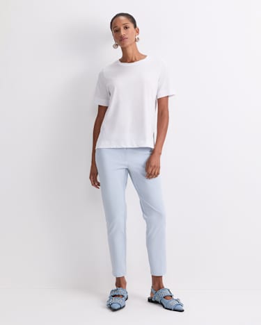 Mercerised Cotton Short Sleeve Tee in WHITE