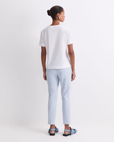 Mercerised Cotton Short Sleeve Tee in WHITE