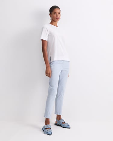 Mercerised Cotton Short Sleeve Tee in WHITE