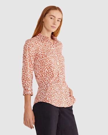 Dash Lily Voile Shirt in SIENNA/IVORY