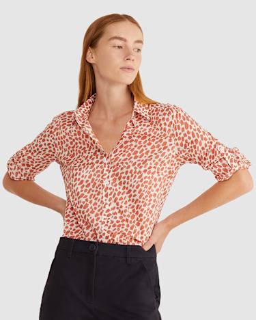 Dash Lily Voile Shirt in SIENNA/IVORY