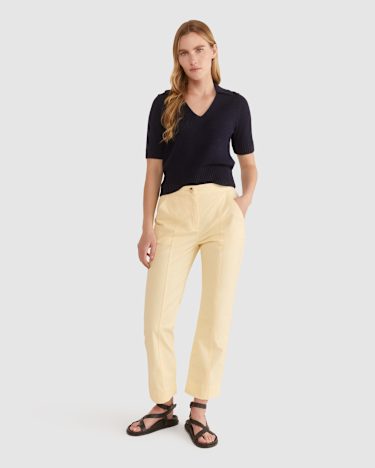 Josie Tape Yarn Polo in NAVY