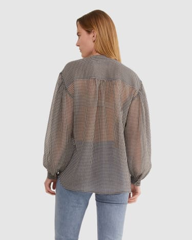Anderson Blouse in NAVY/IVORY