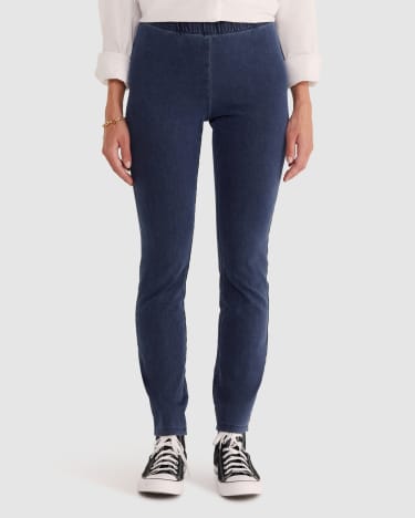 Felicity Denim Pull On Pant in MID WASH