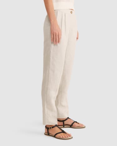 Freya Linen Pant in STRING
