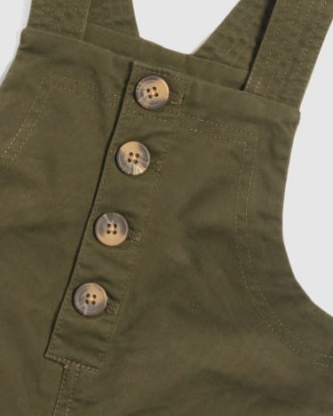 Dylan Stretch Baby Dungaree in OLIVE