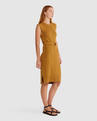 Prairie Knit Dress in MOCHA