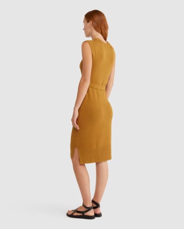 Prairie Knit Dress in MOCHA