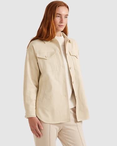 Allyson Overshirt Jacket in BEIGE